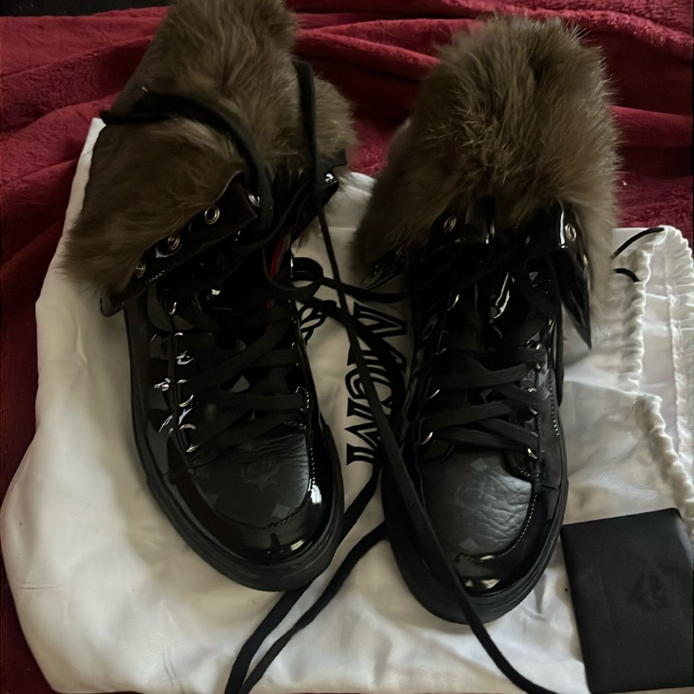 Authentic MCM fur sneakers ￼